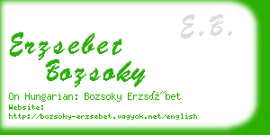 erzsebet bozsoky business card